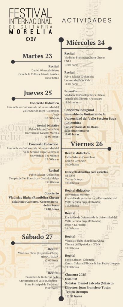 Programa Festival Internacional de la Guitarra de Morelia
